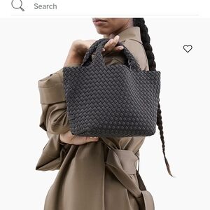 Naghedi Charcoal Woven Tote Bag